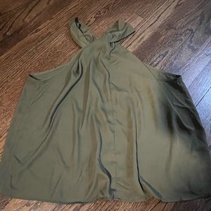 Army green high neck halter